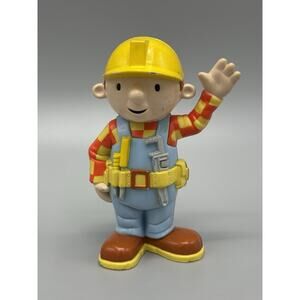 Vintage Bob the Builder Figure Cake Topper 4.5" Tall PVC 2001
